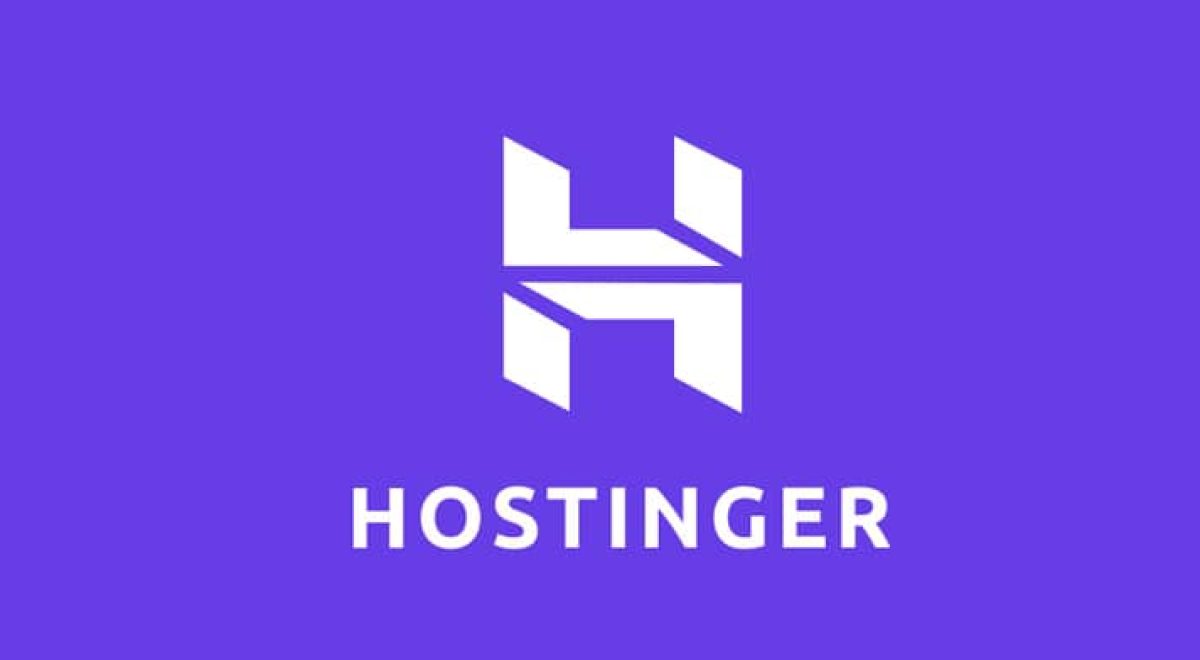 Logo Hostinger sur fond violet